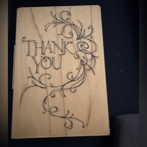 Source Unknown Thank You Wooden Stamp - Brown